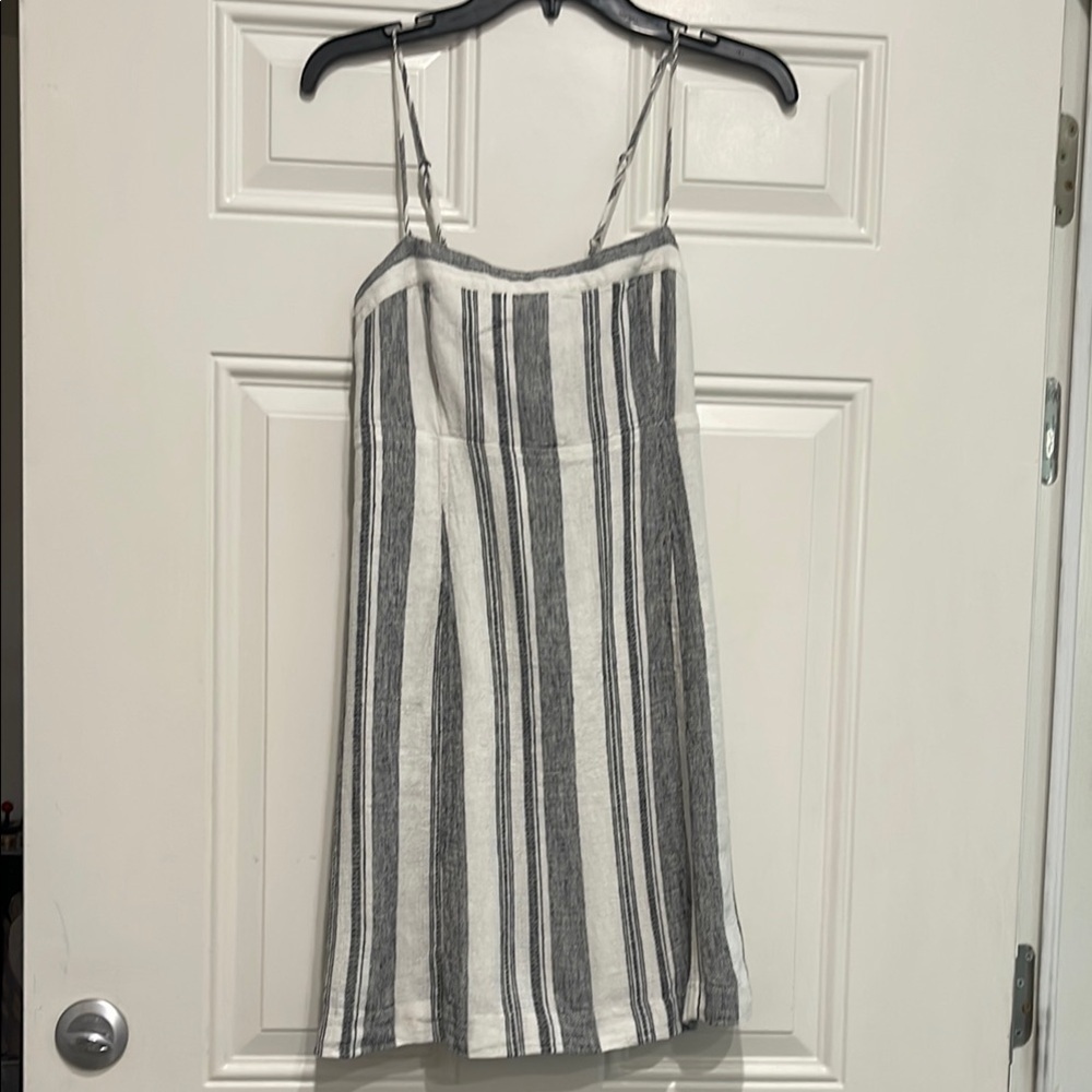 Ella Moss Linen bow back striped dress